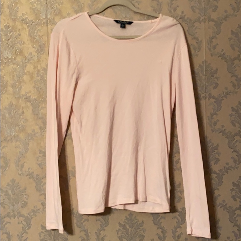 Lauren Ralph Lauren Light Pink Long Sleeve Top